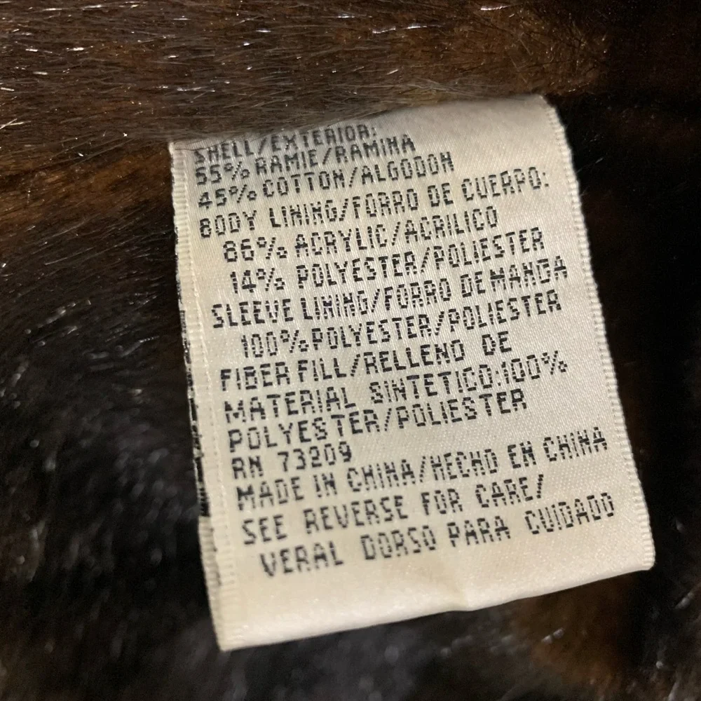 Vintage Marvin Richards Denim Faux Fur Lined Jacket Size Large - Picture 12 of 12